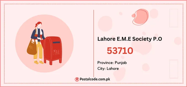 Lahore E.M.E Society P.O Postal Code