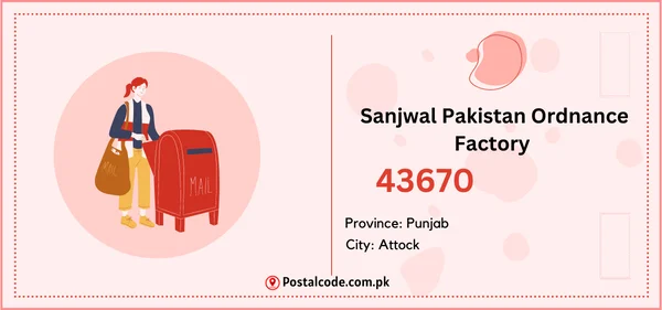 Sanjwal Pakistan Ordnance Factory Postal Code